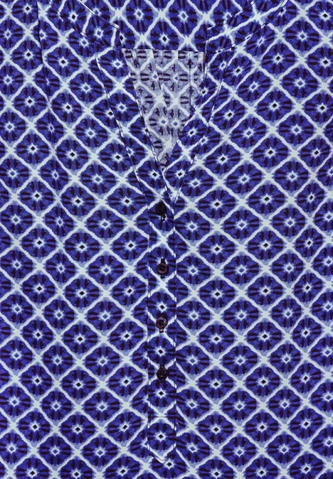 Viskose Bluse mit Print deep blue