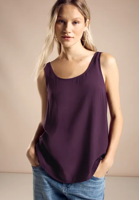 Viskose Blusentop dark berry purple