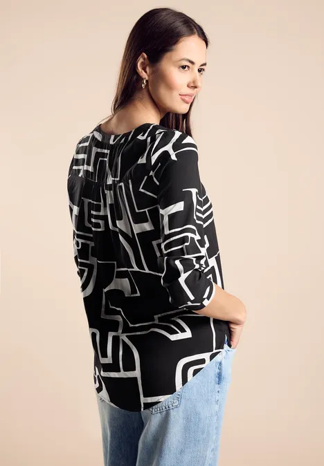 Blousetop in effen kleur Black Blousetop in effen kleur Black