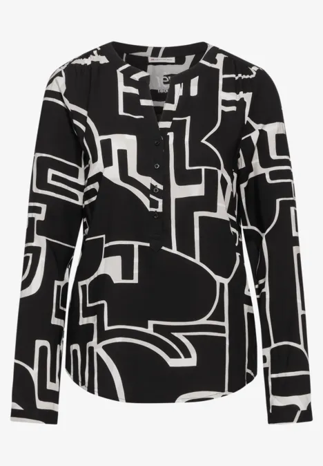 Blousetop in effen kleur Black Blousetop in effen kleur Black