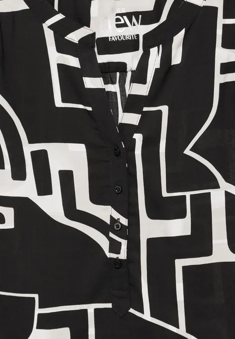 Blousetop in effen kleur Black Blousetop in effen kleur Black