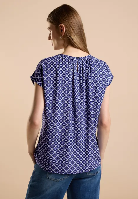 Blusentop mit Print deep blue