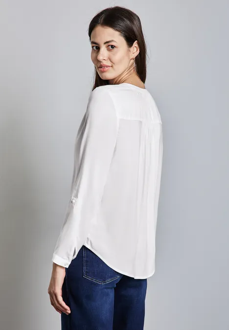 Basic Bluse in Unifarbe White