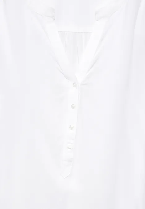 Basic Bluse in Unifarbe White