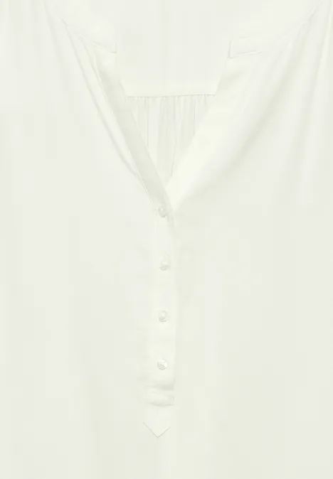 Basic Bluse in Unifarbe off white