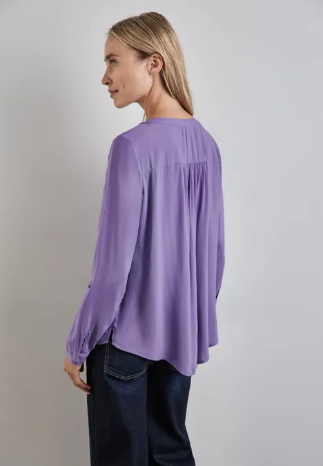 Basic Bluse in Unifarbe misty lilac