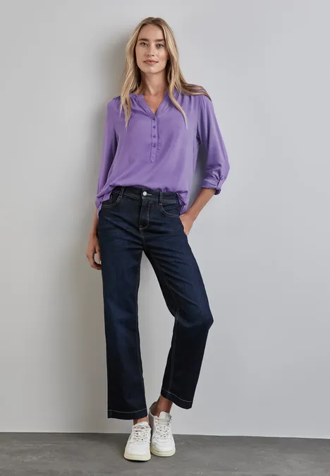 Basic Bluse in Unifarbe misty lilac