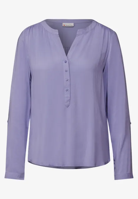 Basic Bluse in Unifarbe viola lilac