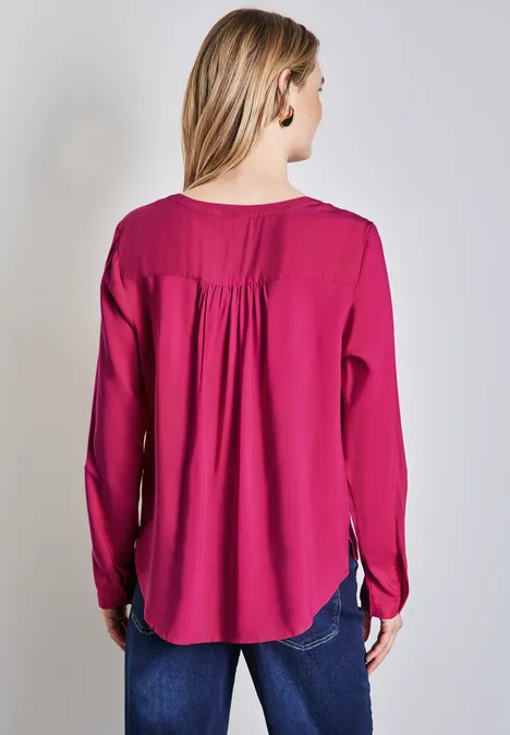 Basic Bluse in Unifarbe juicy berry