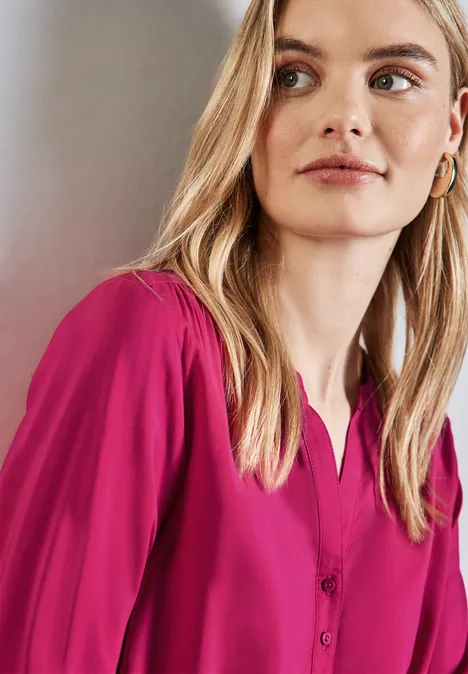 Basic Bluse in Unifarbe juicy berry