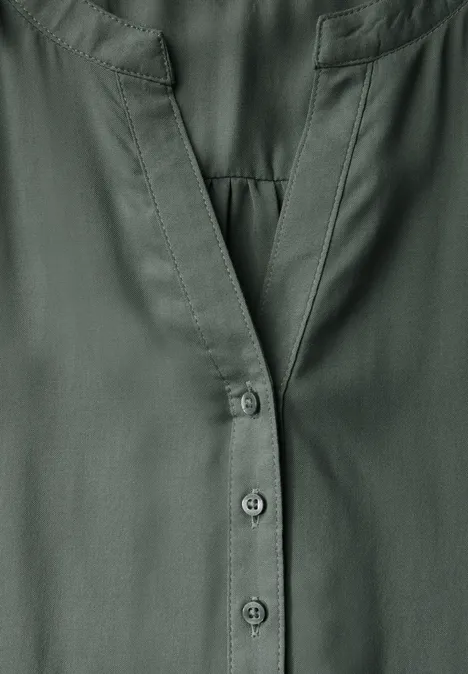Basic Bluse in Unifarbe muse green