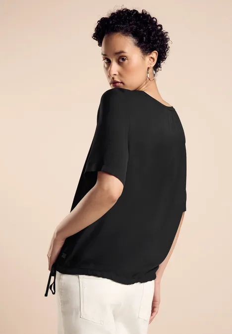 T-Shirt mit Tunnelzug Black