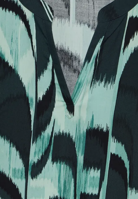 Bedrukte blouse hunter green