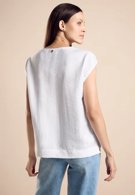 T-Shirt mit V-Ausschnitt White