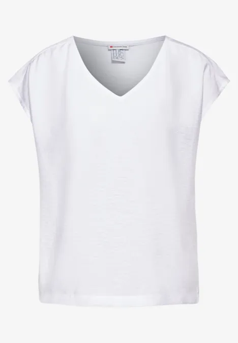 T-Shirt mit V-Ausschnitt White