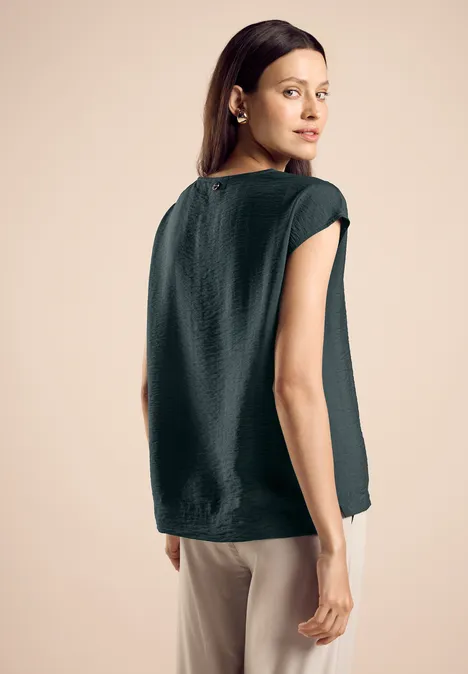 T-Shirt mit V-Ausschnitt hunter green
