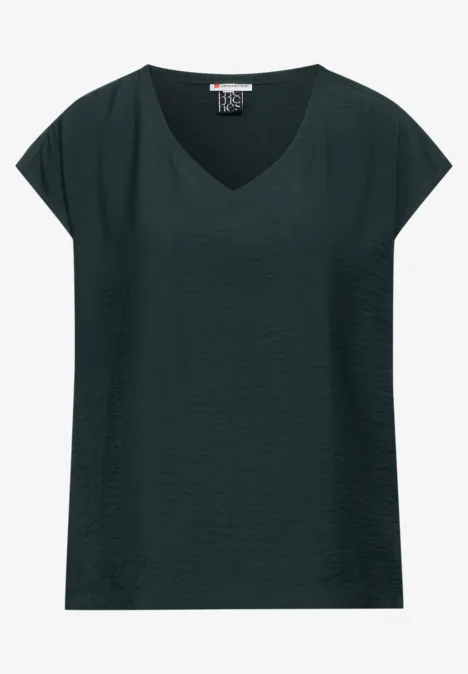T-Shirt mit V-Ausschnitt hunter green