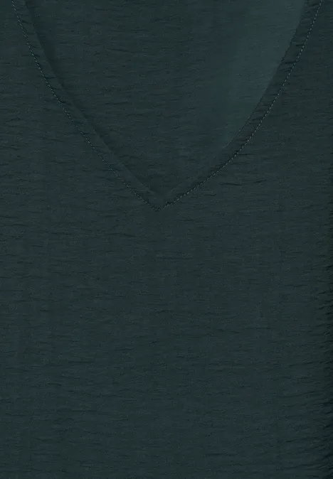 T-Shirt mit V-Ausschnitt hunter green