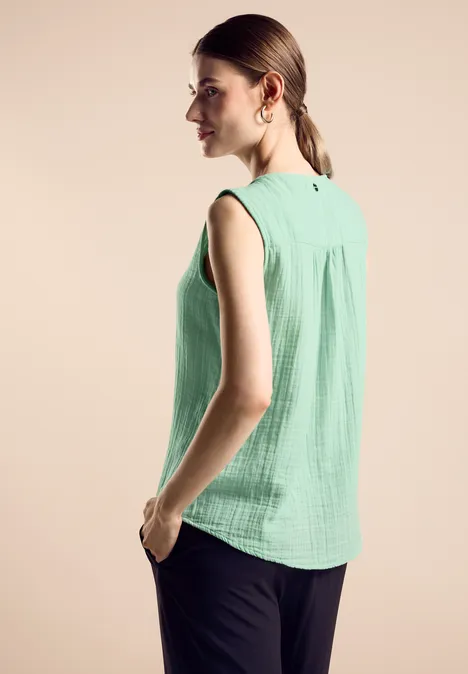 Ärmellose Bluse tidel green
