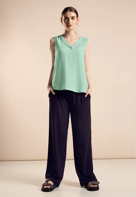Ärmellose Bluse tidel green