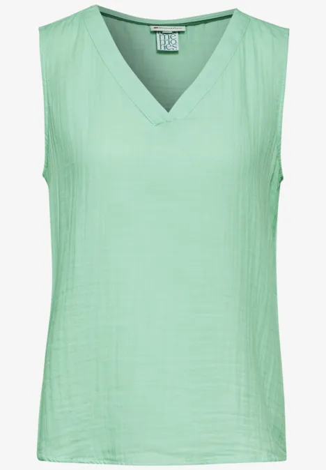 Ärmellose Bluse tidel green