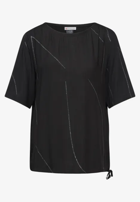 Bluse mit Tunnelzug Black