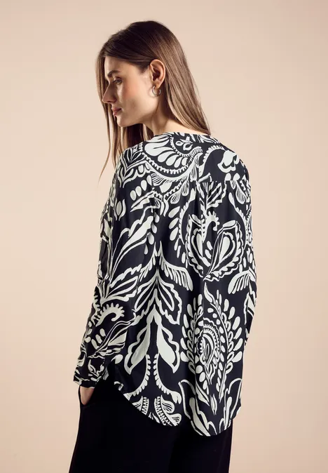 Print Tunikabluse Black