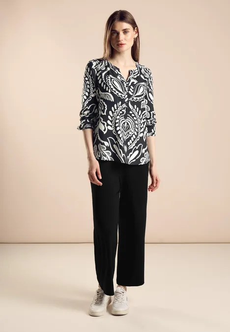 Print Tunikabluse Black