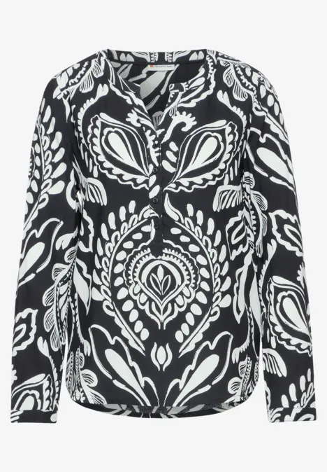 Print Tunikabluse Black