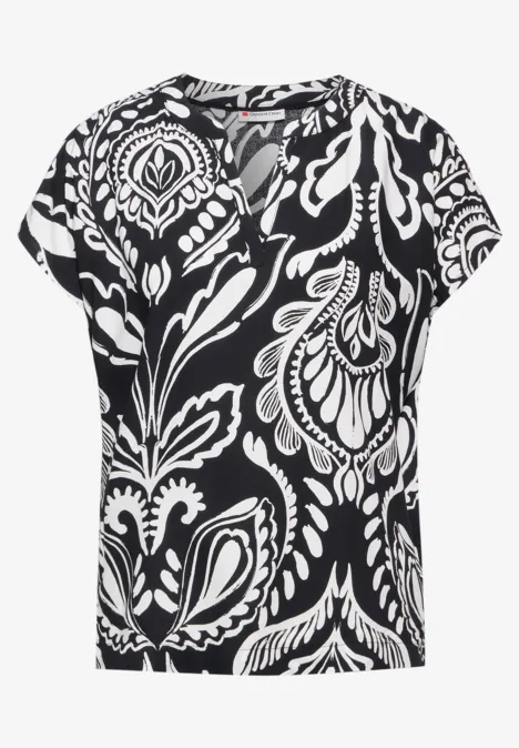 Bluse mit Print Black