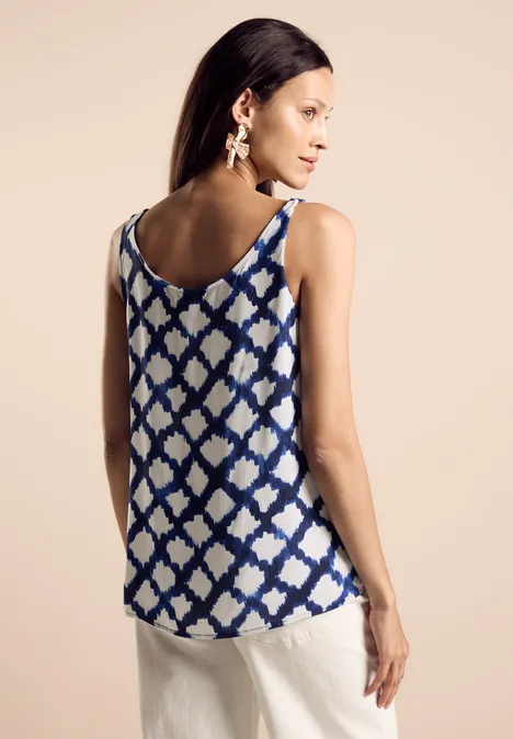 Bedruckte Bluse space blue