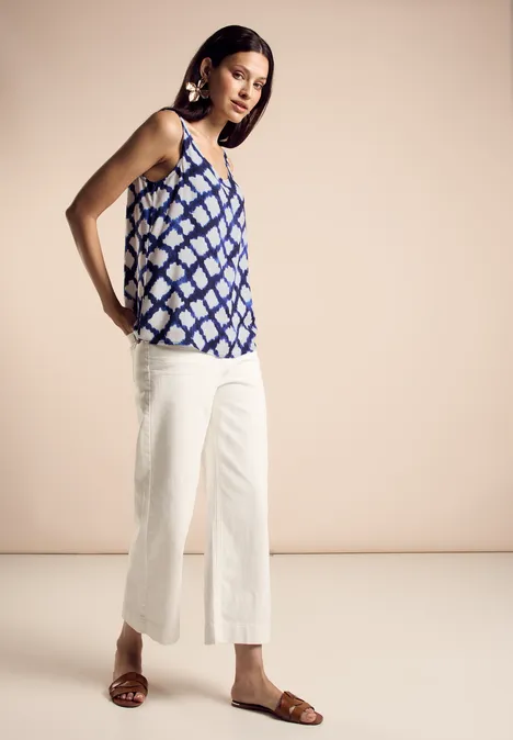Bedruckte Bluse space blue