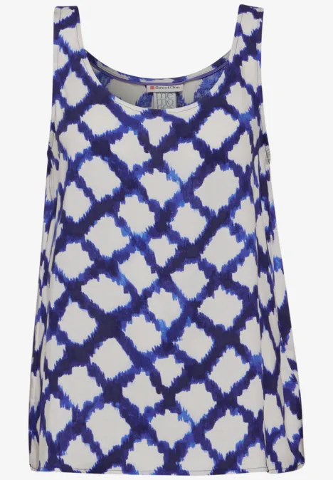 Bedruckte Bluse space blue