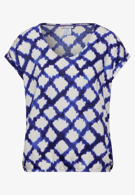Bedruckte Bluse space blue