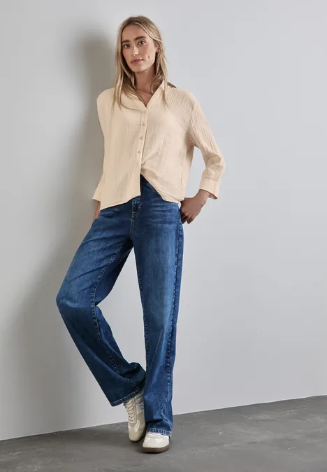 Blouse en mousseline smooth sand beige