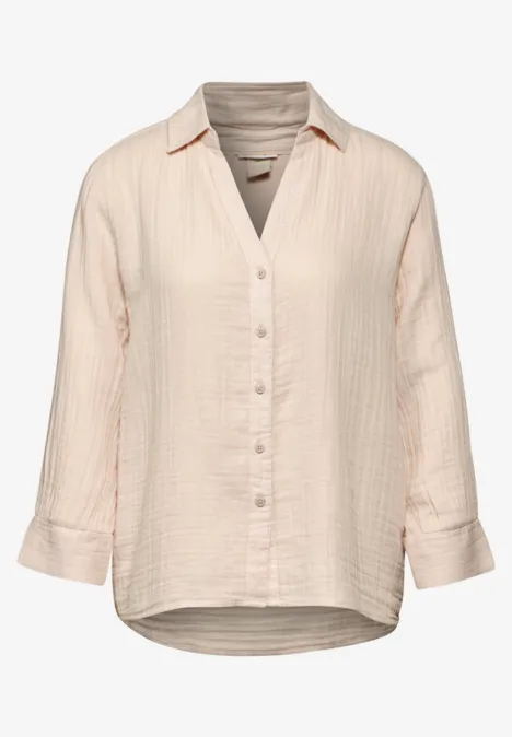 Blouse en mousseline smooth sand beige