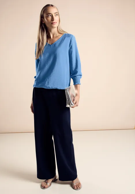 Bluse mit Smock-Detail marina blue