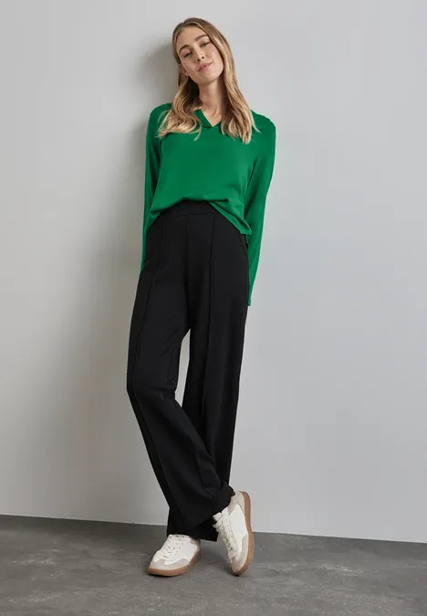 Bluse in Unifarbe vibrant green