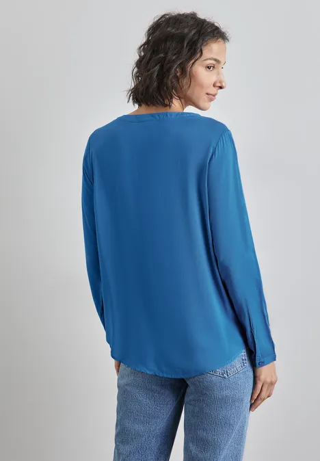 Bluse in Unifarbe odyssey blue
