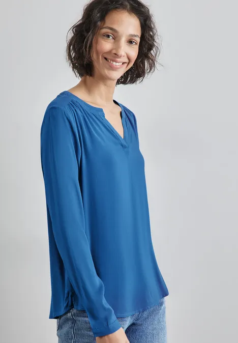 Bluse in Unifarbe odyssey blue