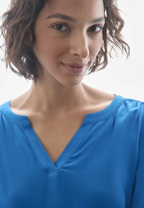 Bluse in Unifarbe odyssey blue