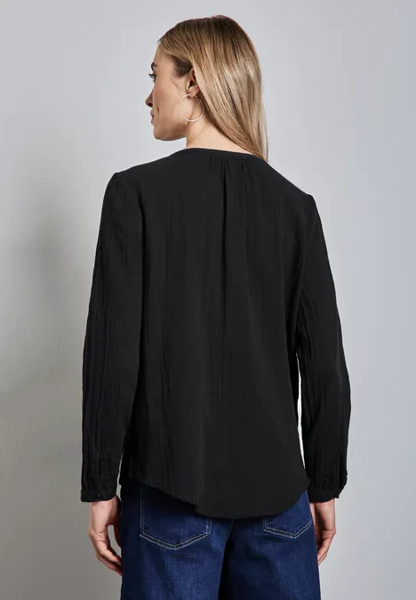 Musselin-Bluse Black