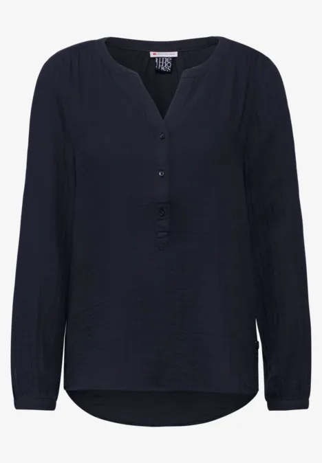 Musselin-Bluse deep blue