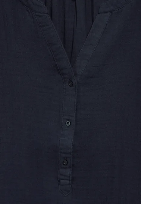 Musselin-Bluse deep blue