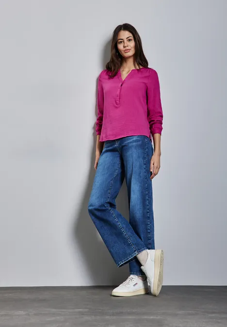Musselin-Bluse royal fuchsia