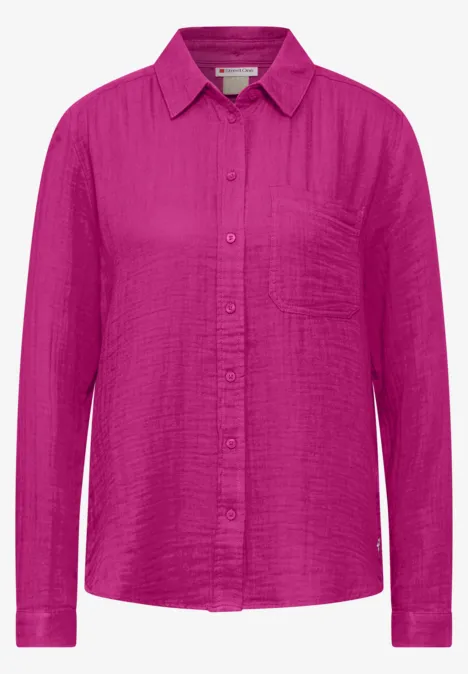 Musselin-Bluse royal fuchsia Musselin-Bluse royal fuchsia