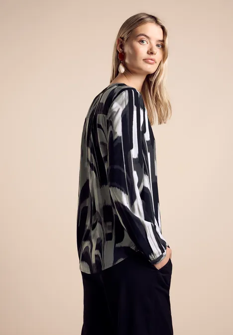 Bedruckte Bluse Black