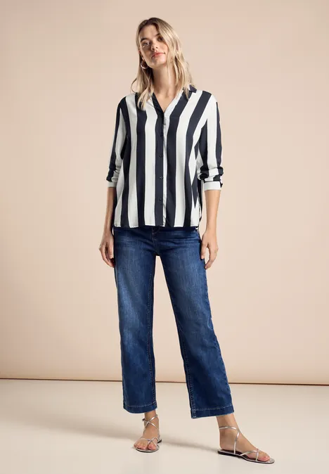 Gestreifte Bluse deep blue