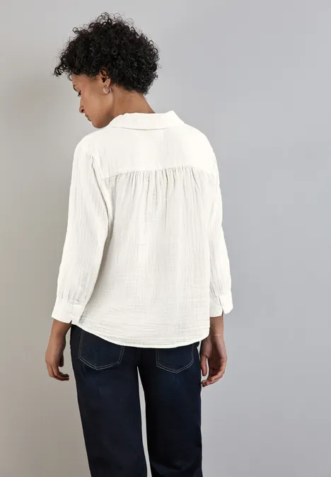 Musselin-Bluse off white