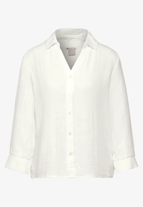 Musselin-Bluse off white